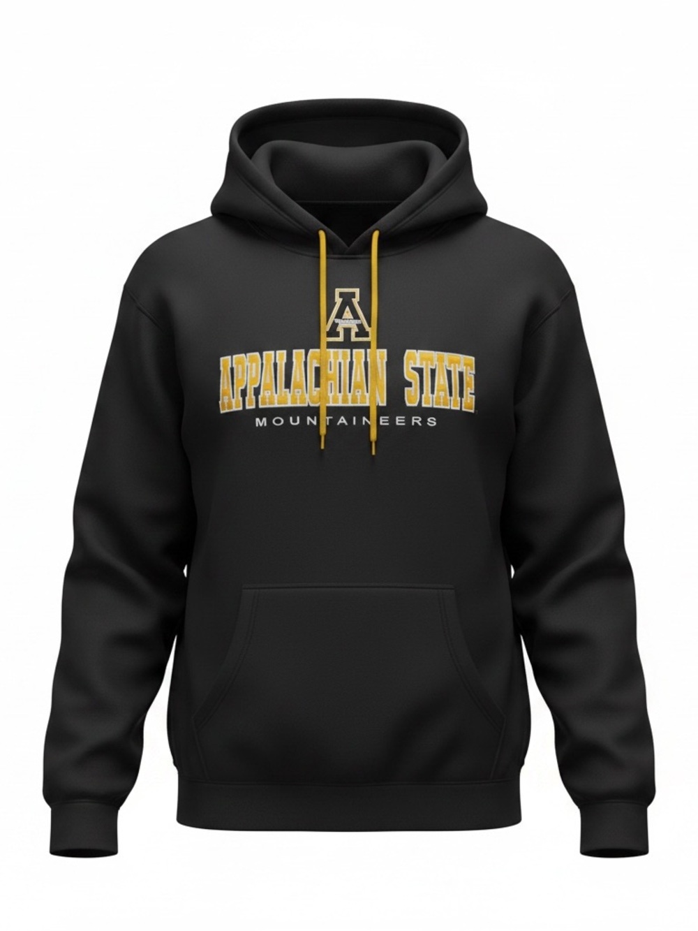 Colosseum App State Black Hooded Sweatshirt with Gold Accents
